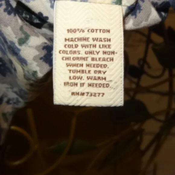 Sonoma Blue Floral Print Long Sleeve Button Down Shirt, Like New - Picture 6 of 6